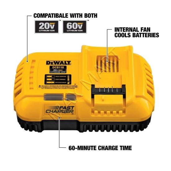 Picture of DEWALT 20V 60V 8-Amp Fast Charger Rapid Charger DCB118