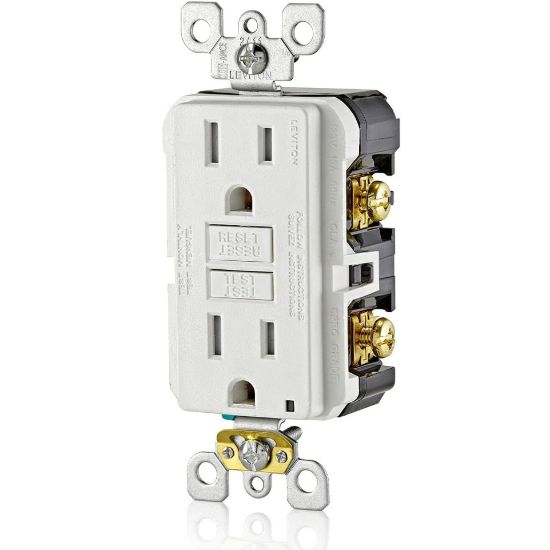 Picture of Leviton Decora 15A 15Amp Tamper-Resistant TR Slim GFCI Receptacle Outlet Plug